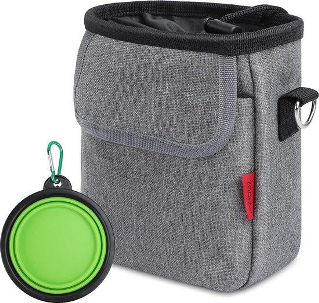 Praktischer Hundekäfig mit integriertem Futterbehälter, Hundesnackbox mit ausnehmbarer Snackbox, inklusive faltbarer Trinkstelle und bequemer Tra...