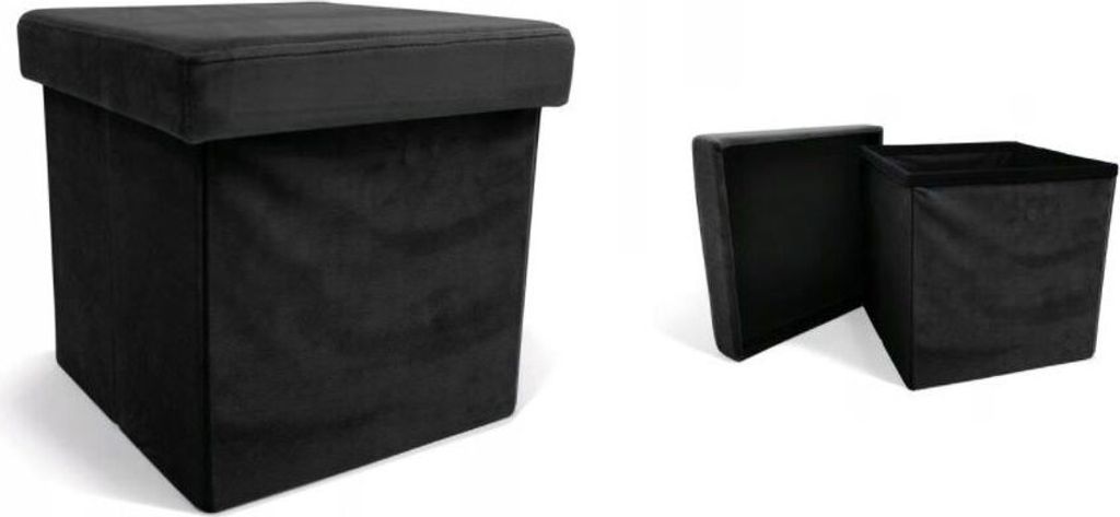 Pufa Perfect Velvet Otwierana Czarna 30x30x30 cm Zdjęcie produktu 