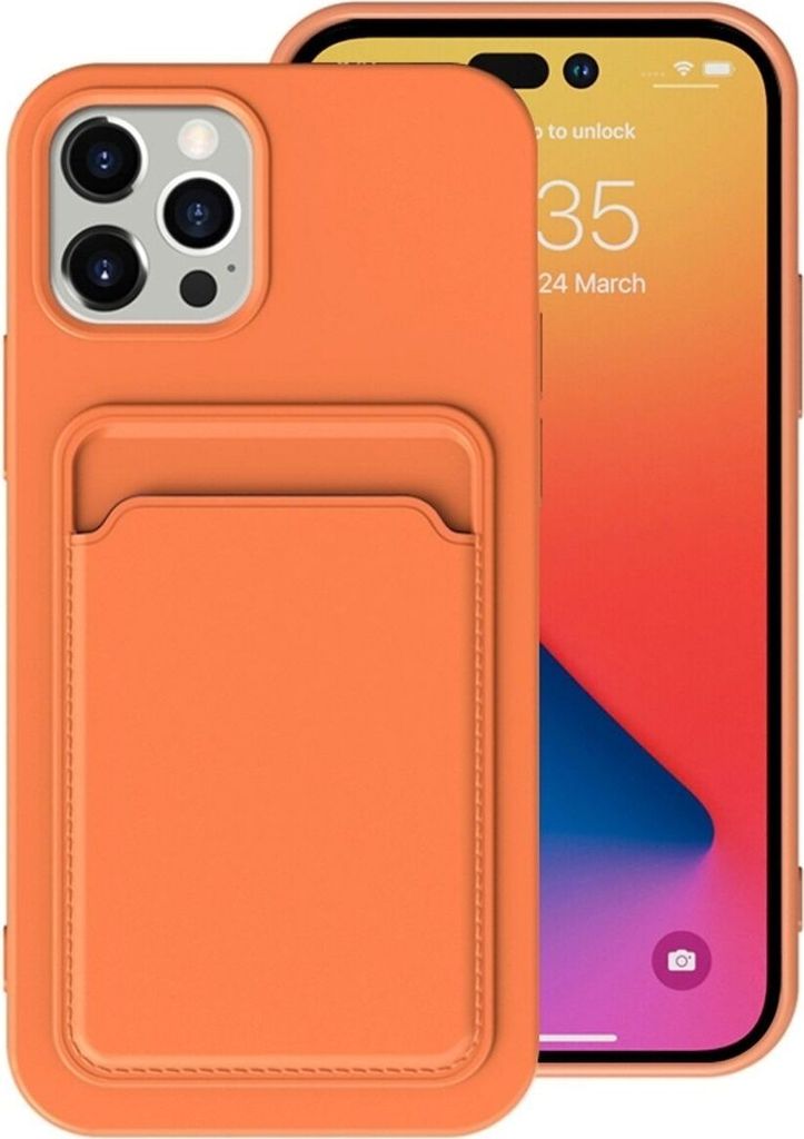 König Design Hülle kompatibel mit Apple iPhone 14 Pro Kunststoff Soft Handyhülle - Handy Case Orange