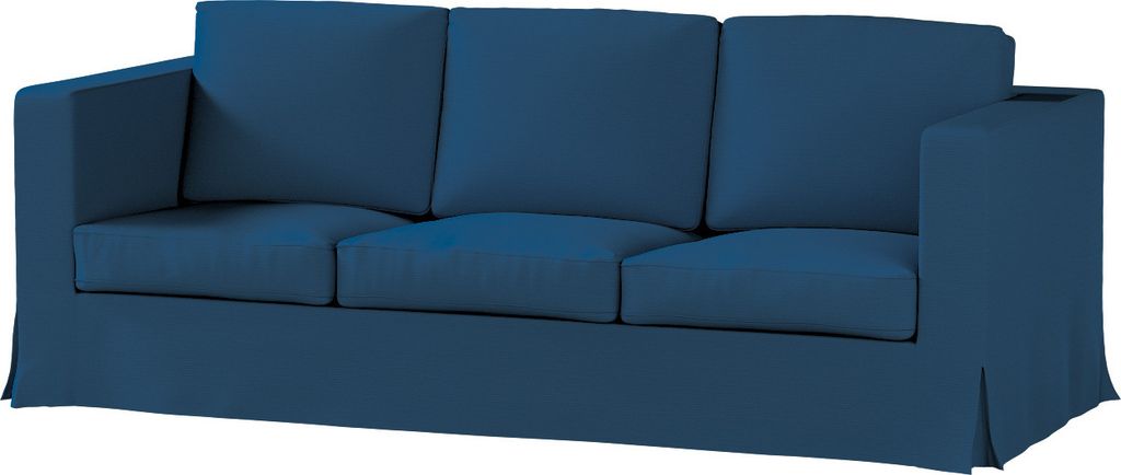 Dekoria Bezug für Karlanda 3-Sitzer Sofa nicht ausklappbar, lang, marinenblau , Bezug für Sofa Karlanda 3-lang