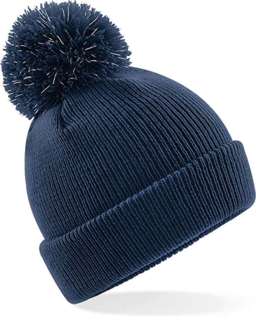 Beechfield B406B | Junior Reflective Bobble Beanie - Farbe: French Navy - Größe: One Size