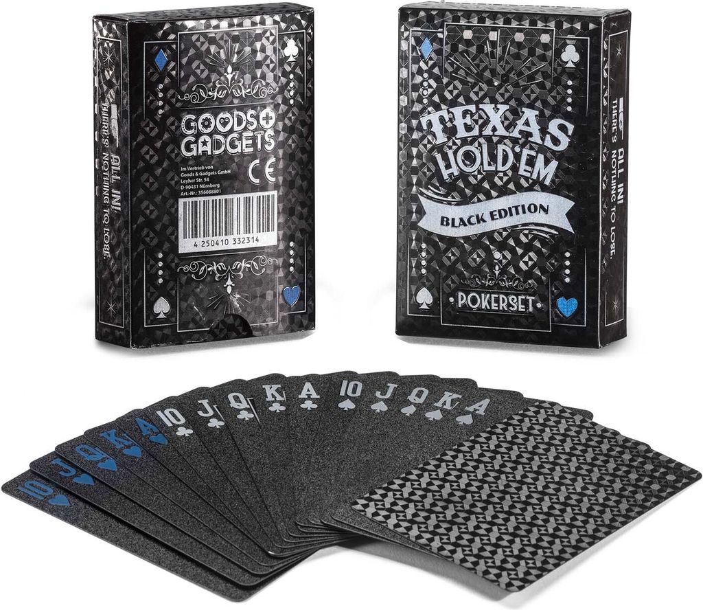 Carte da poker nere Deluxe Immagine del prodotto 