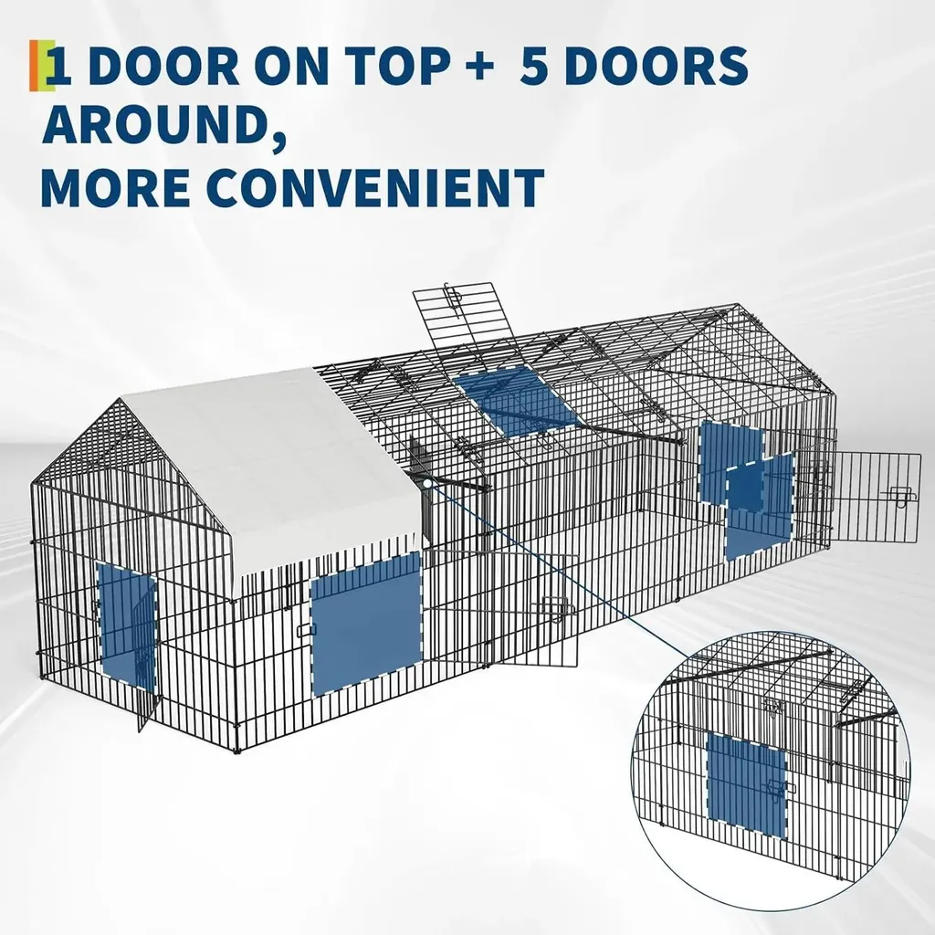 Enclos métallique pour poules structure en fer et bâche imperméable