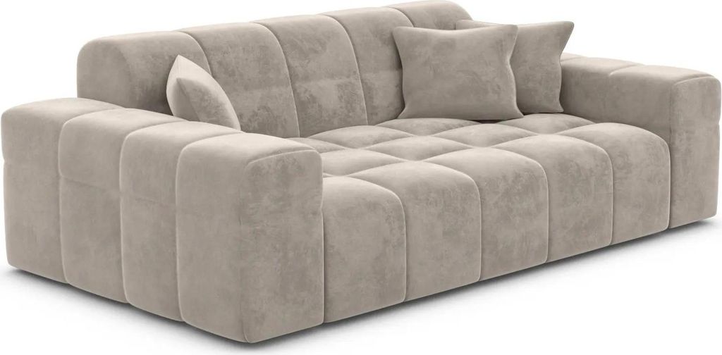 Samtstoff 2-Sitzer Couch Nivara Sand