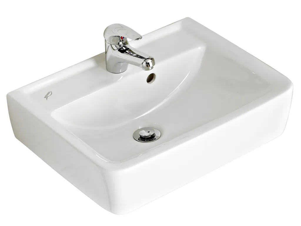 Vasque de salle de bain Abelica II 50 cm en céramique blanche haute qualité