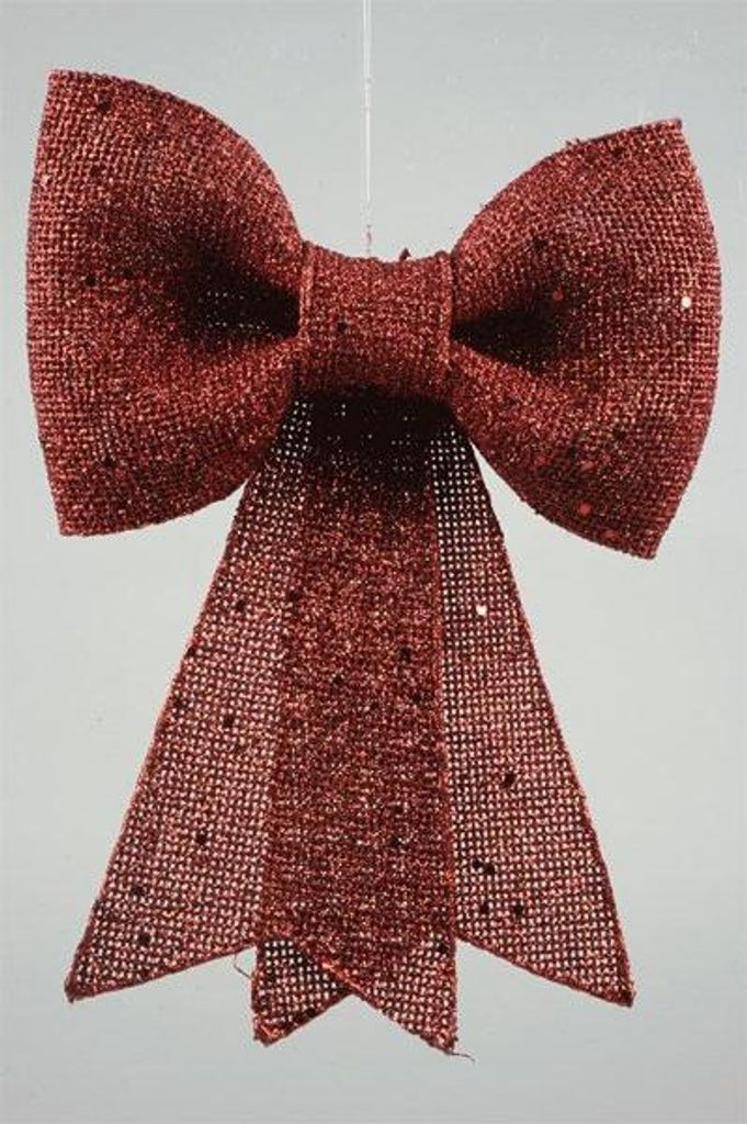 Kaemingk Kunst-Schleife Glitterhänger 1,5 x 22 x 30 cm rot