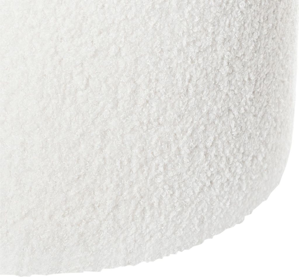 BELIANI Taburet krémové bílý plyšový buklé teddy čalounění Obrázek produktu 