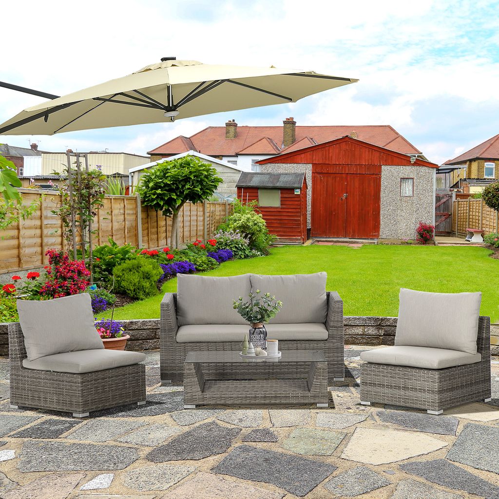 Outsunny 4 tlg. GartenmöbelSet, Rattan Kaufland.de