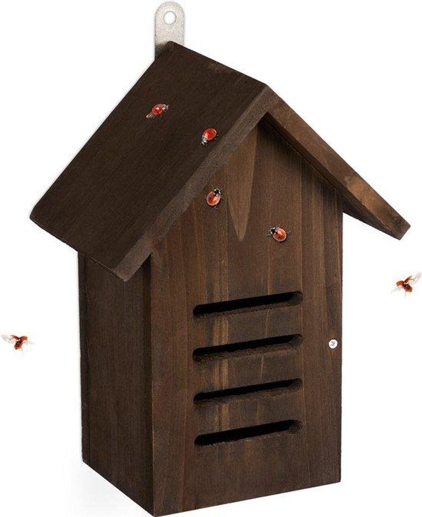 Holz Insektenhotel für Käfer - 25x185x12 cm - Gartendekoration für Aufhängen - braun