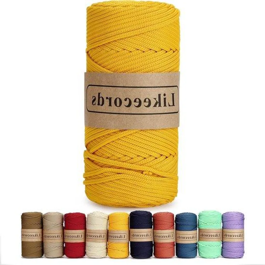 Corde élastique en polyester jaune 4 mm x 130 m pour fixation et bâche