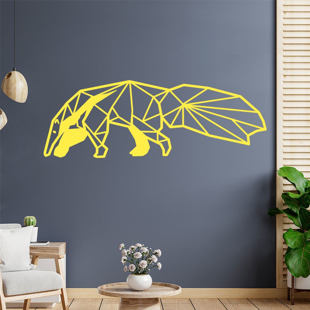 Ameisenbären Polygon Wandtattoo Wandaufkleber Wall Sticker - Dekoration, Küche, Wohnzimmer, Schlafzimmer, Badezimmer