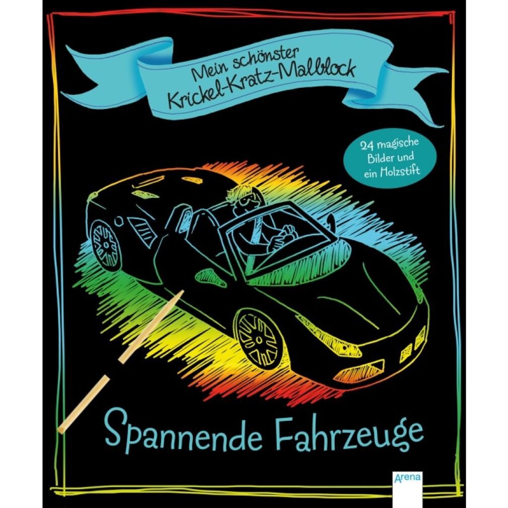 Mein schönster Krickel-Kratz-Malblock. Spannende Fahrzeuge Obrázok produktu 