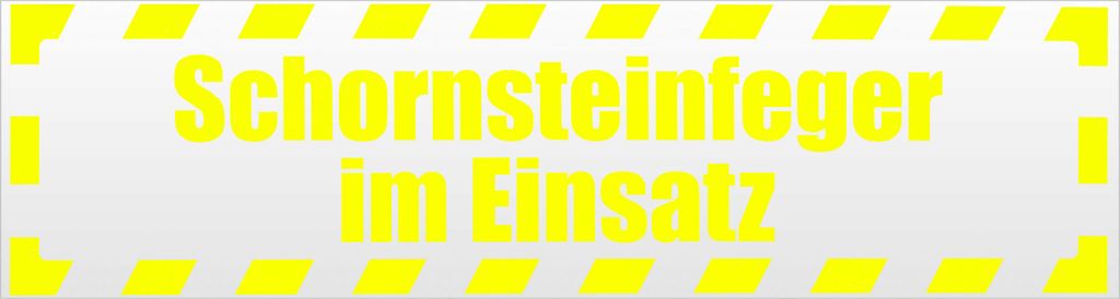 Kiwistar Schornsteinfeger Einsatz gestreift Magnetschild Schild magnetisch - 20cm Neongelb - Magnetfolie für Auto PKW Kfz