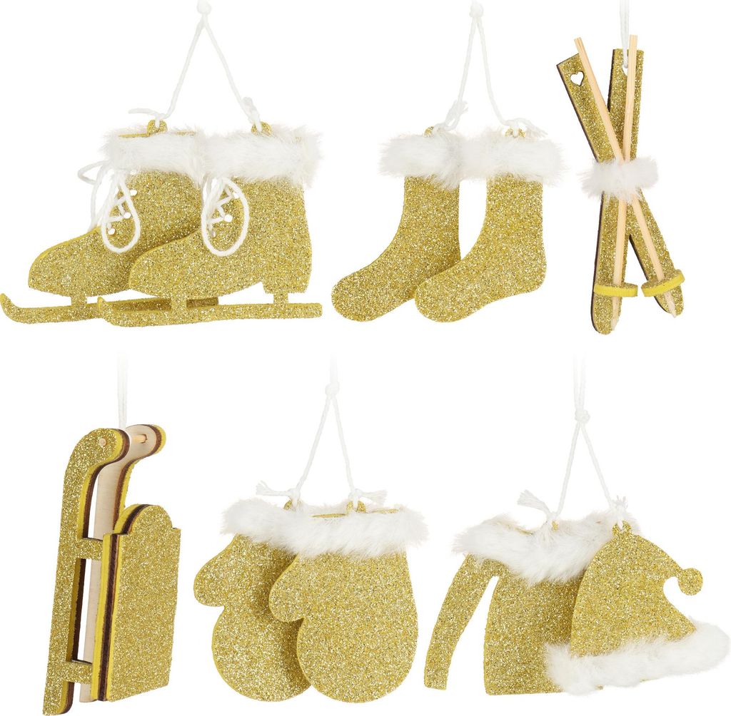 COM-FOUR 10-teiliges Set Premium Weihnachts-Anhänger für den Weihnachtsbaum, winterliche Anhänger als Baumbehang, Weihnachtsschmuck oder Gesch...
