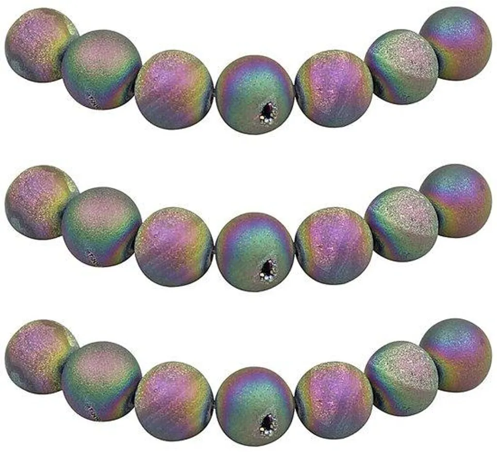 Pierres rondes naturelles en agate géode 6 mm pour créer vos bracelets
