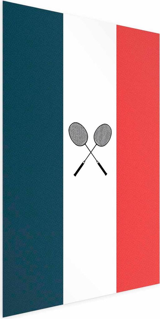 Posterpapier Poster - French Flags and Black Badminton Rackets 60x90 cm Abstrakt i-C-10076-ao-a