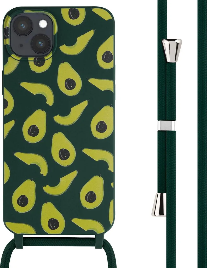 Custodia in silicone imoshion con cinturino iPhone 15 Plus - Avocado Green