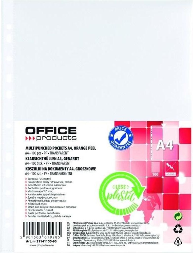 Koszulki na dokumenty OFFICE PRODUCTS PP A4 groszkowe Zdjęcie produktu 