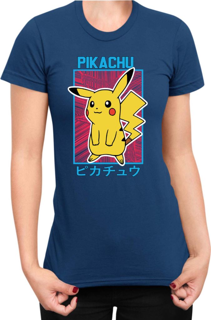 Damen T-Shirt Japan Manga Anime Comics Pokemon 034, Lady M / Dunkelblau
