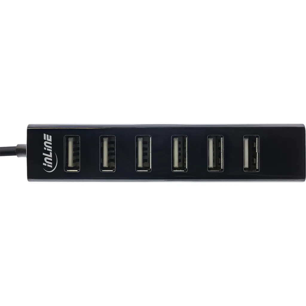 InLine 33293D Hub USB 2.0 Professionale - 7 Porte Nero per Ufficio - 2