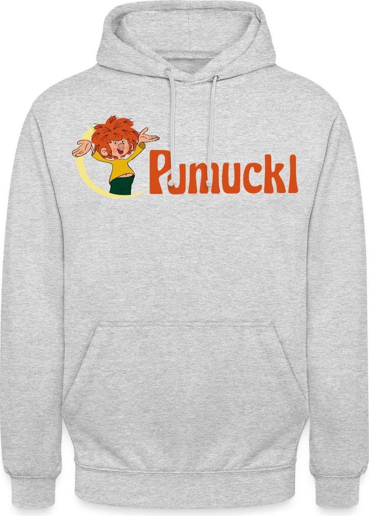Spreadshirt Pumuckl Mit Frecher Pose Und Logo Schriftzug Uni Hoodie, 3XL, Hellgrau meliert