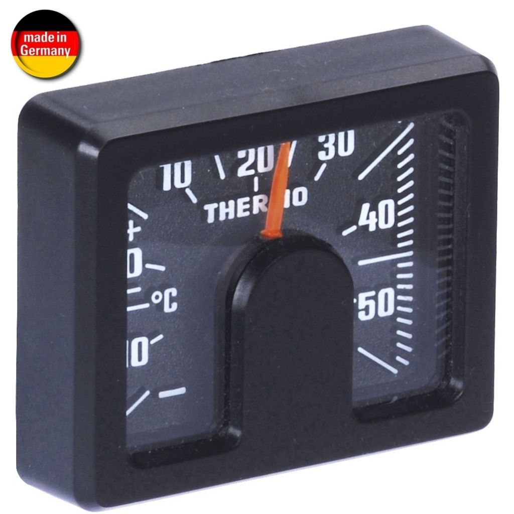 HR Thermometer eckig - selbstklebende Befestigung - 40 x 49 mm - schwarz ( Germany)