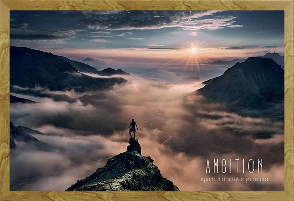 Shinsuke® Poster Ambizione in Cornice Rovere Naturale e Acrilico