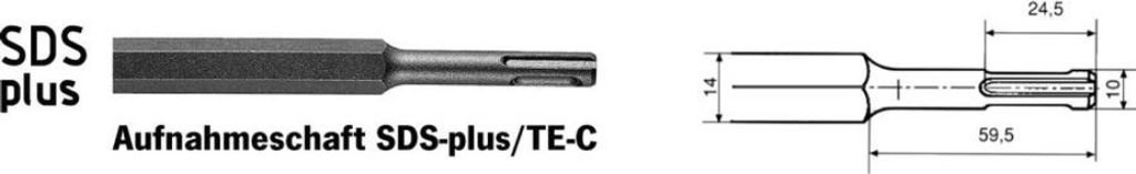 Projahn Fliesenmeissel SDS-plus 40x250 mm mit Clip