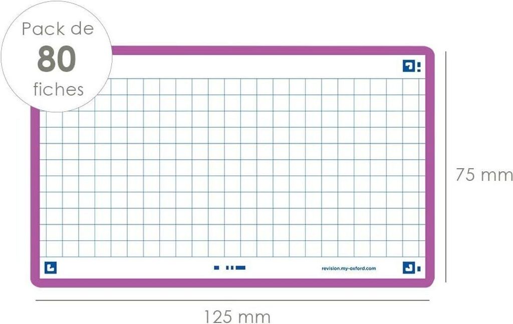 Oxford Karteikarten "Flash 2.0" 75 x 125 mm kariert lila 80 Stück