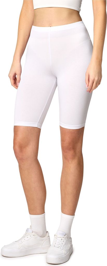 Bellivalini Damen Kurze Leggings aus Viskose BLV50-149 (Weiß, XXL)