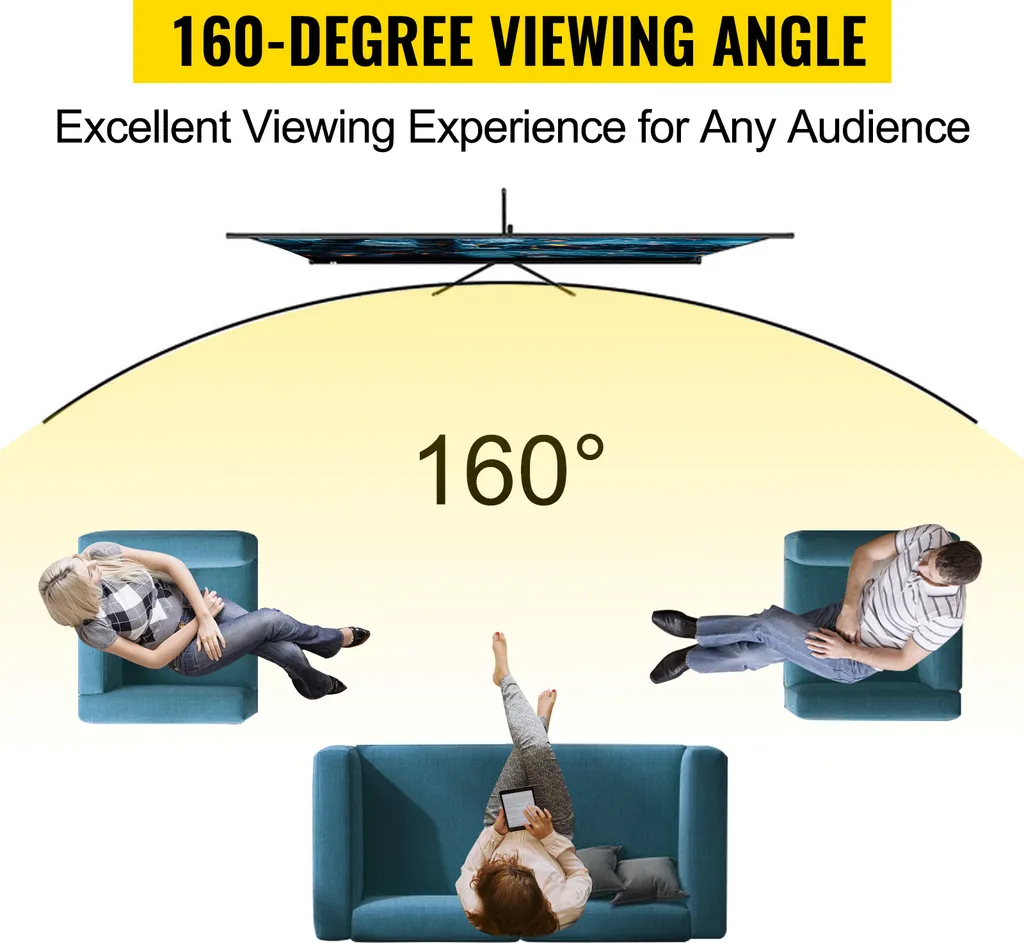 Écran de Projection 4K HD 200x113cm à Angle de Vision Large de 160° - 3