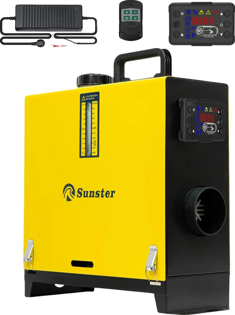 Réchauffeur diesel 8kW double tension chauffage rapide écran LCD