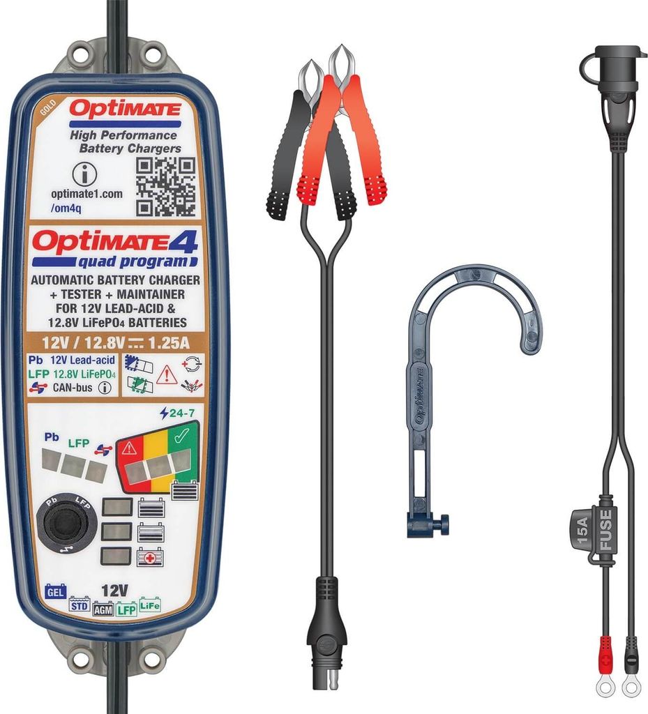 Tecmate Batterieladegerät Optimate 4 Quad-Programm. Produktbild 