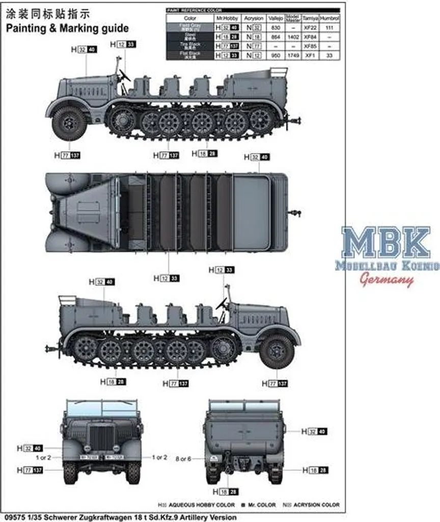 Semi-Chenillé Sd.Kfz.9 Version Artillerie 18t Détails Haute Précision - 3