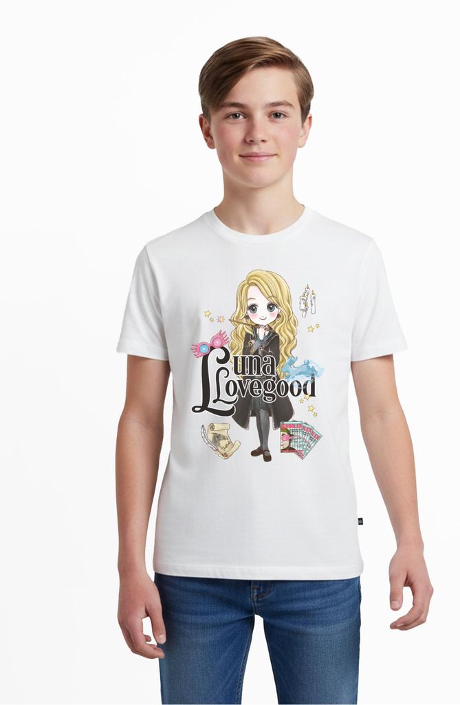Spreadshirt Harry Potter Luna Lovegood Teenager Premium T-Shirt, 146/152 (10 Jahre), Weiß