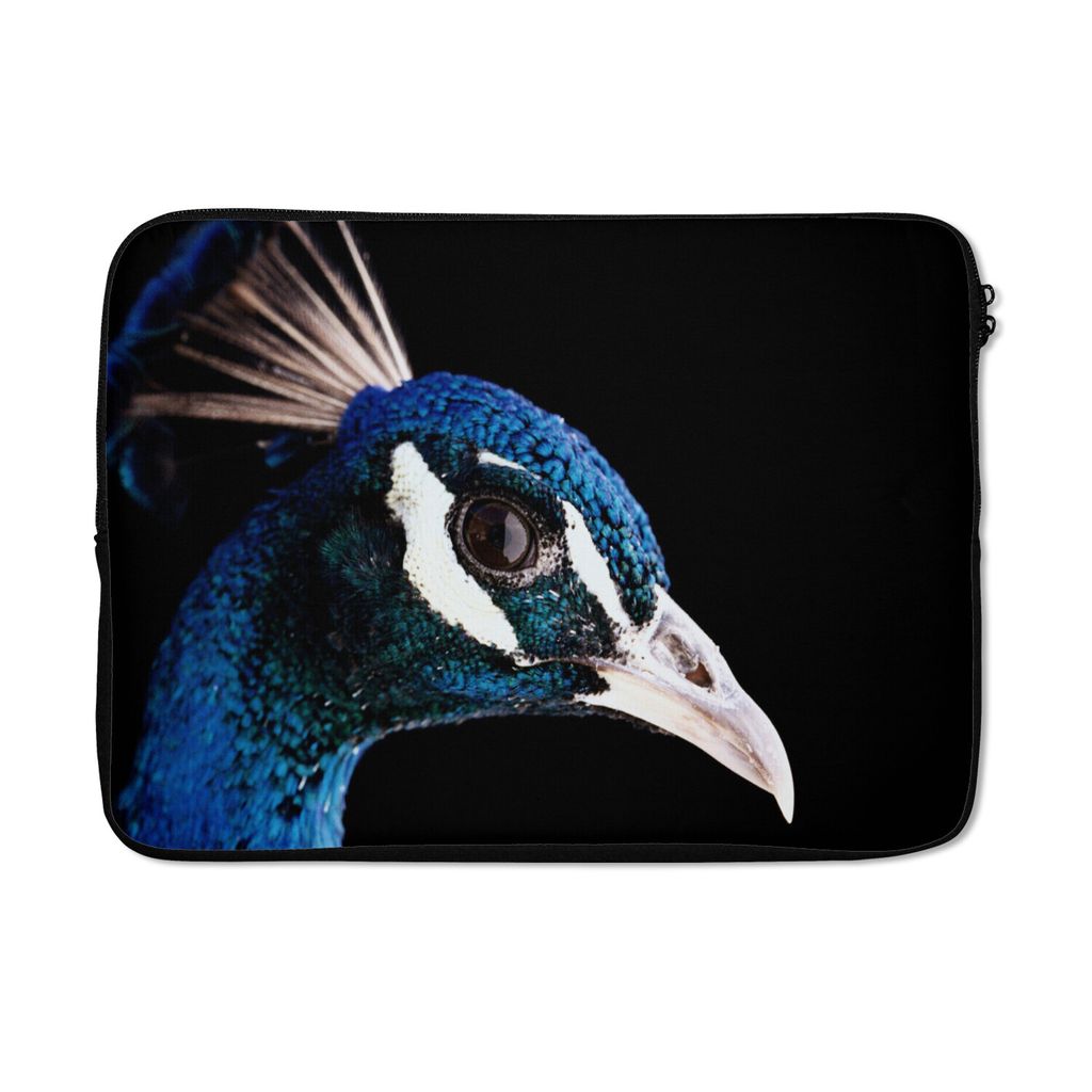 MuchoWow Laptop Hülle 13 Zoll Pfau - Tier - Blau Laptoptasche - Laptophülle - Sleeve - Rundumschutz