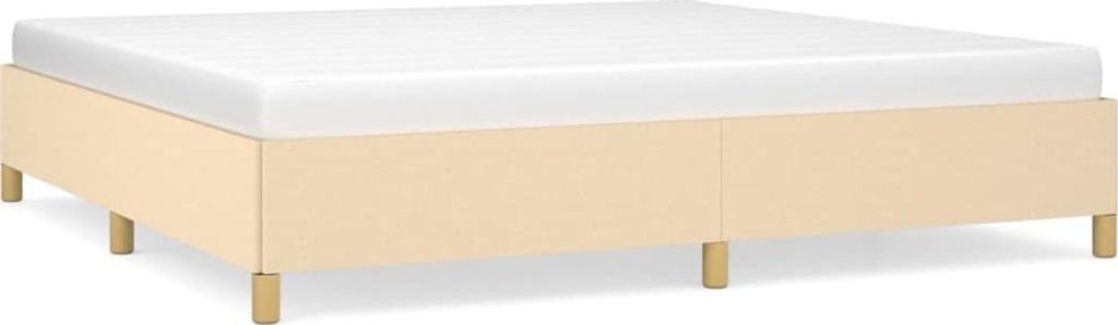 vidaXL Bettgestell ohne Matratze Creme 200x200 cm Stoff