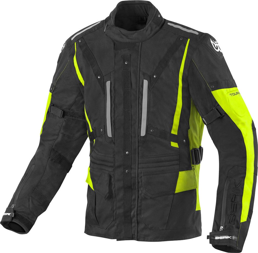 Berik Spencer wasserdichte Motorrad Texiljacke, schwarz/gelb, 50