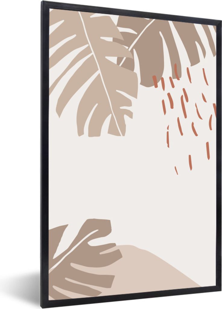 MuchoWow Gerahmtes Poster Sommer - Tropisch - Blatt 20x30 cm - Poster mit Schwarzem Bilderrahmen Wandposter Rahmen Foto Bilder - Drucken - Bilder...