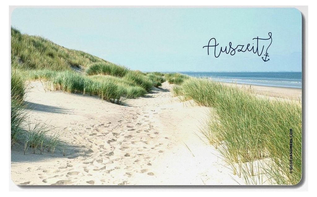 Brotbrett Frühstücksbrettchen "Auszeit Düne/Strand/Meer"; 23,5 x 14,5 cm