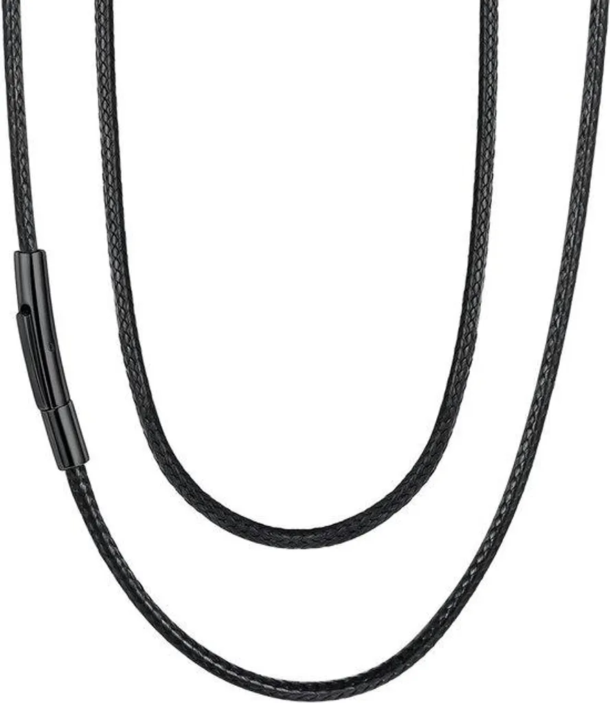 Collier en caoutchouc noir 3mm pour homme avec cordon imperméable chic