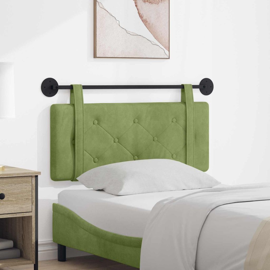 "im Sonderangebot"Hängevorderseite Wandmontiert 1 PC eleganten Look - CLORIS - für Schlafzimmer - Hellgrün 110x55x5 cm Samt - Kopfteile Promotio...
