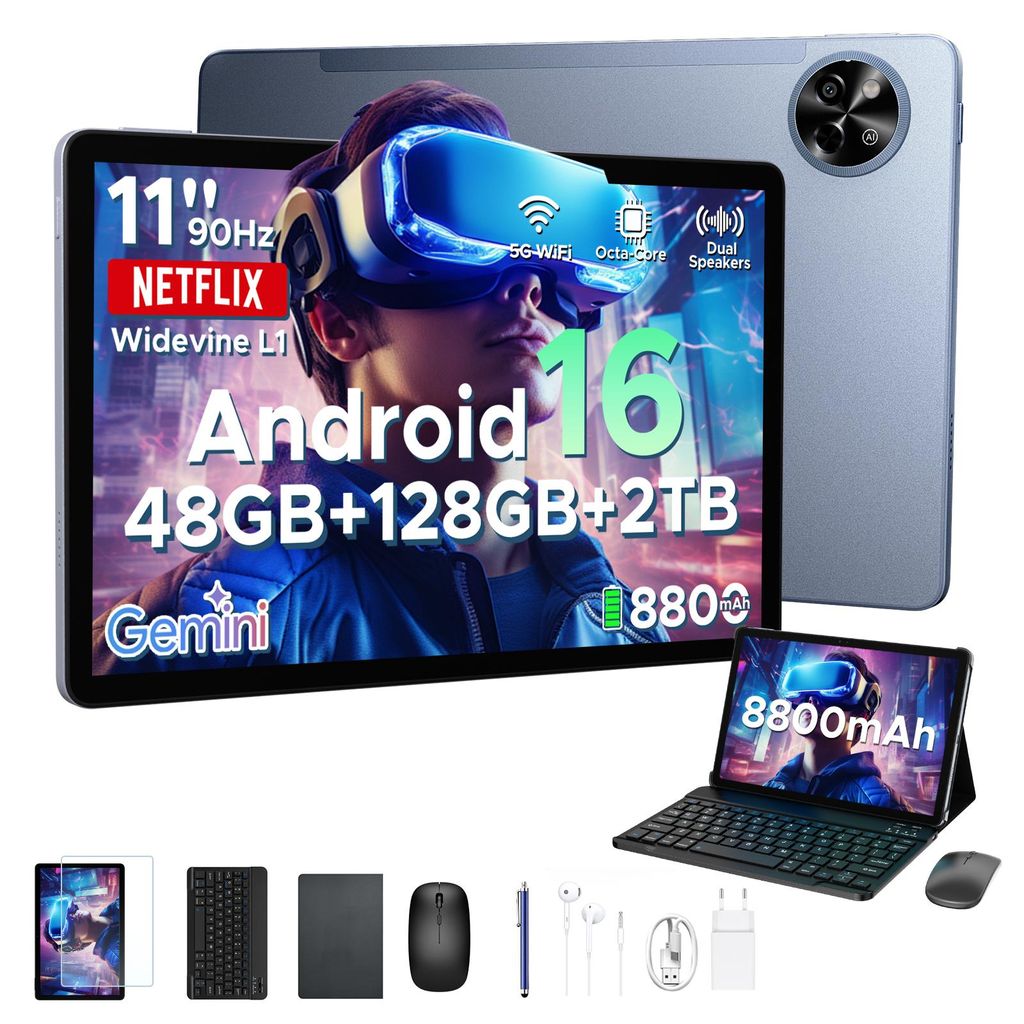 POCKAM P11 Tablet Android 16, 48GB(8+40) RAM + 128GB Produktbild 