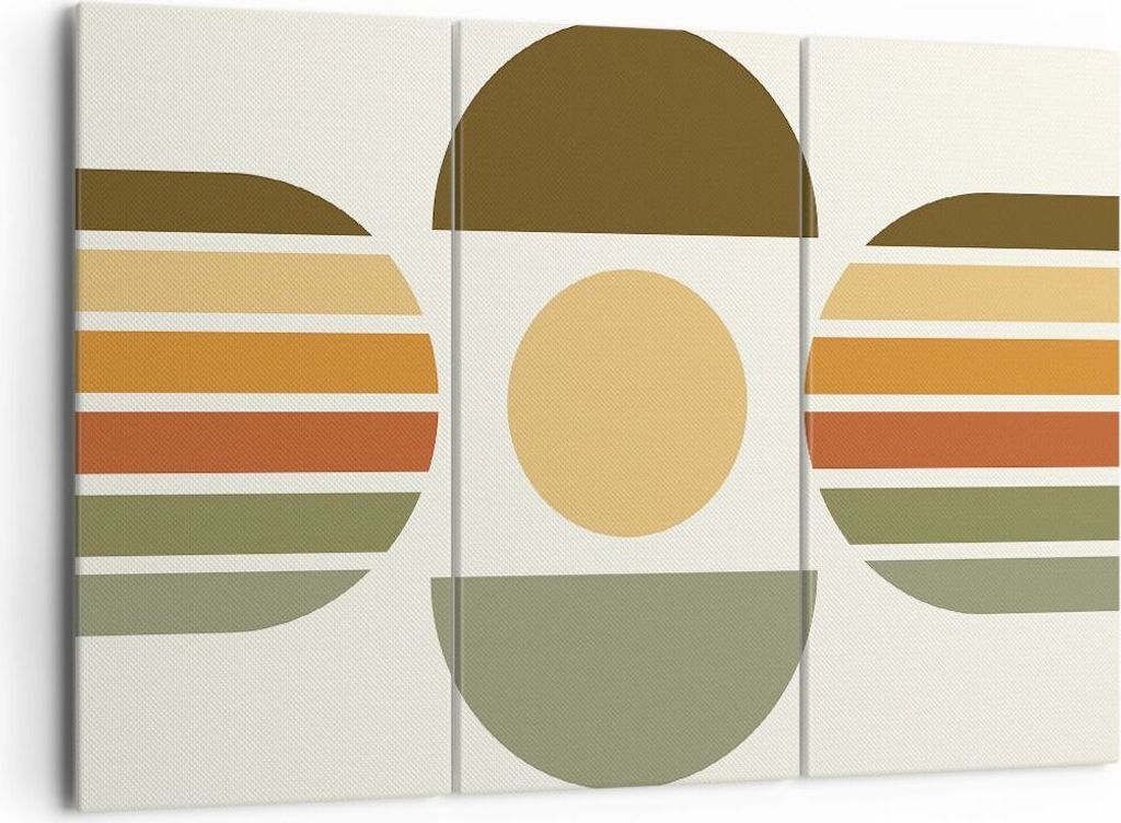 Bild auf Leinwand - Leinwandbild - 3 Teile - Modern gemustert minimalistisch - 165x110cm - Wand Bild - Wanddeko - Wandbilder - Leinwanddruck - Bild...