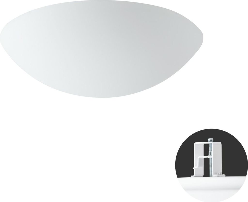 OSMONT AUR68096 AURA V10 Decken-/Wandleuchte, Glas, halb eingelassen, weiß, IP44, 3000 K, 13 W LED HF
