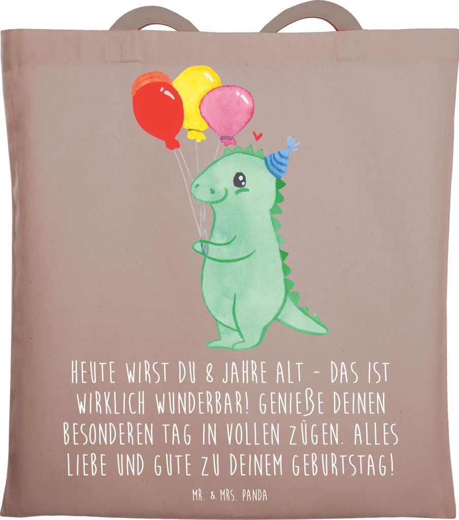 Mr. & Mrs. Panda Schultasche 8. Geburtstag Feier - Braun Pastell - Geschenk, Happy Birthday, Spaß, Tasche, Shopping, Kindergeburtstag, Uni, besond...