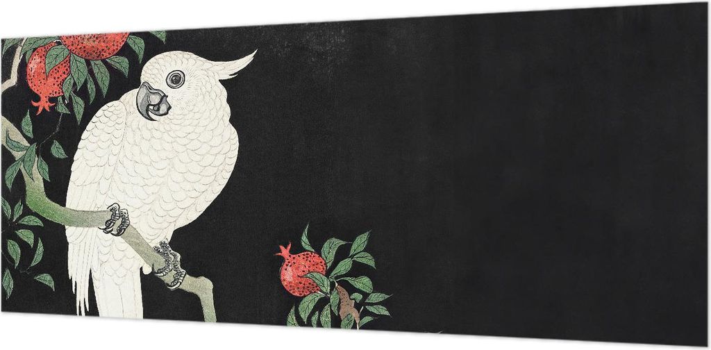 Wandtapete - Dekorative Tapete für Wohnzimmer- Tapetenfolie für Wanddekoration - 208x146 cm - Granatapfelpapagei