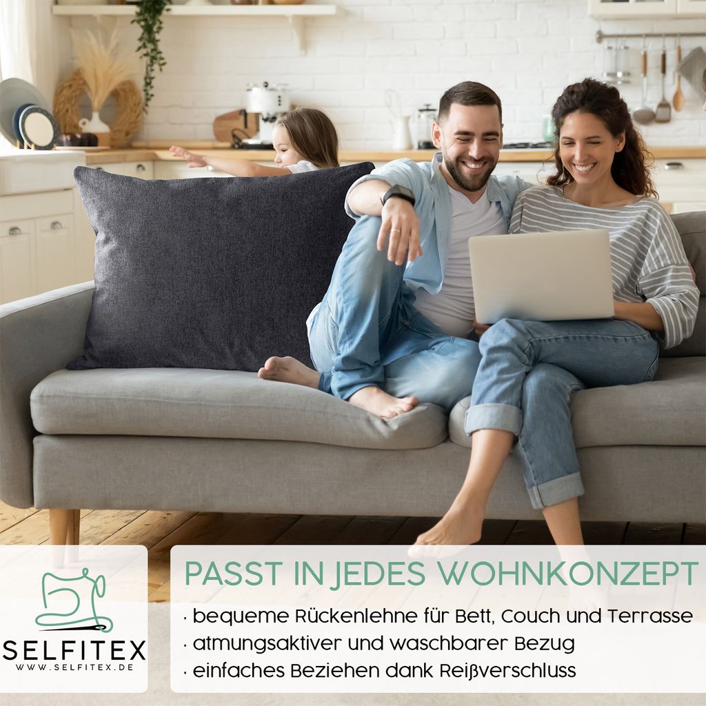 Selfitex Dekokissen XXL 60x80 inkl. Füllkissen Produktbild 2