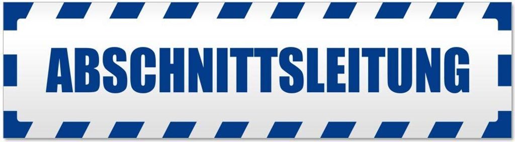 Kiwistar Abschnittsleitung gestreift Magnetschild Schild magnetisch - 45cm Verkehrsblau - Magnetfolie für Auto PKW Kfz