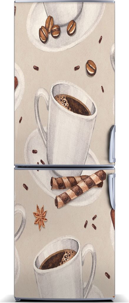 Tulup Kühlschrankdekoration - Magnetmatte - 60 cm x 180 cm - Magnet auf dem Kühlschrank - Tasse Kaffee
